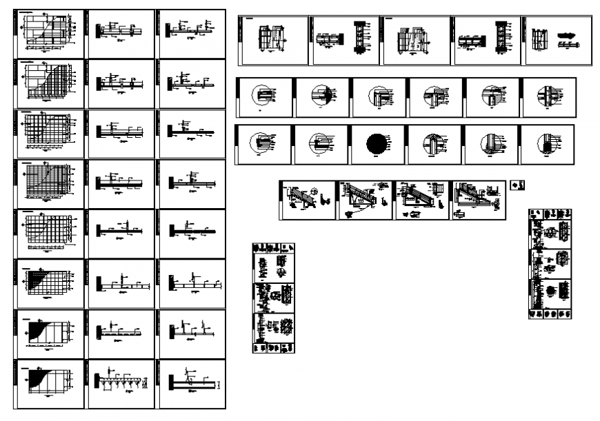 Stairways section and construction and ceiling plan cad drawing details dwg file