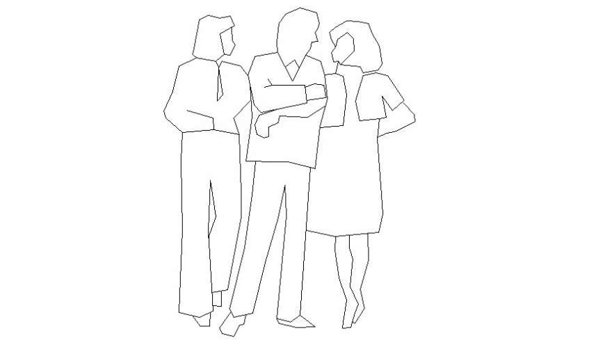 Standing people block in AutoCAD software