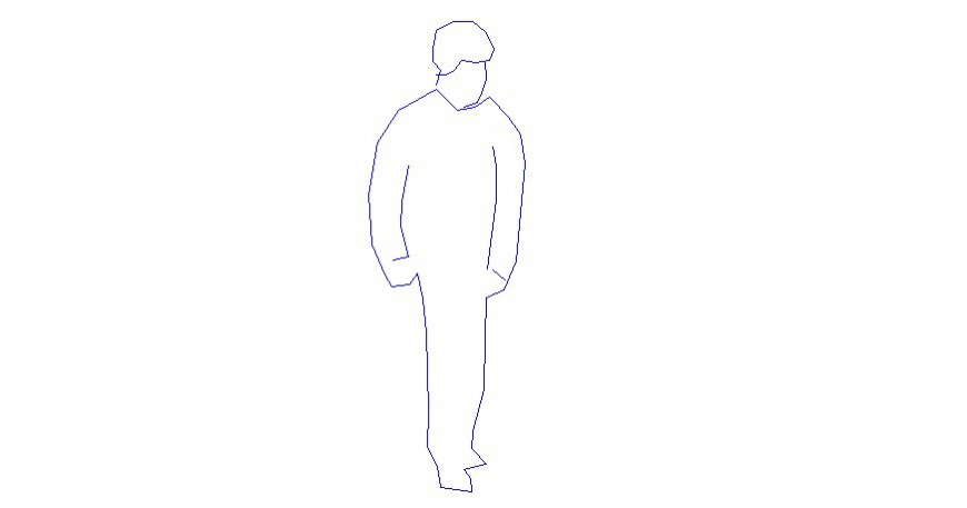 Standing person block of people in AutoCAD file