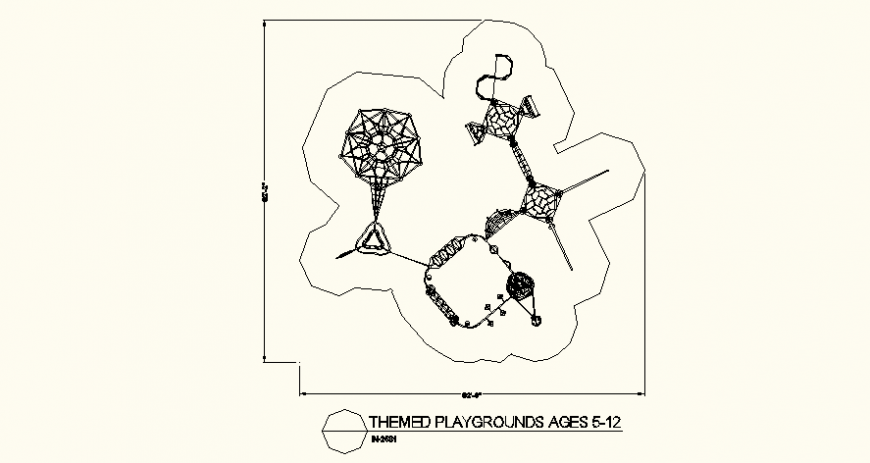 Star shaped large park detail layout file