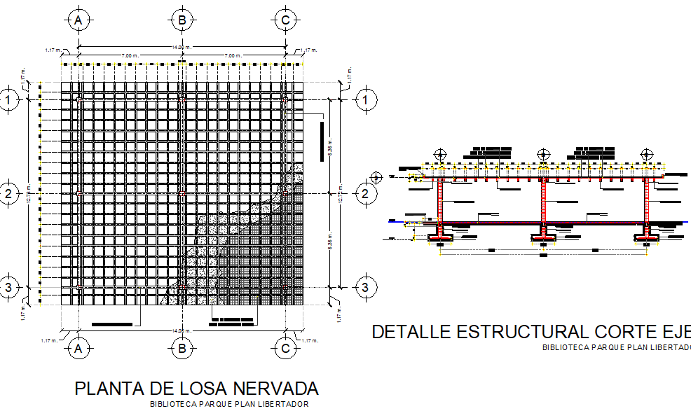 steel structure plan with detail