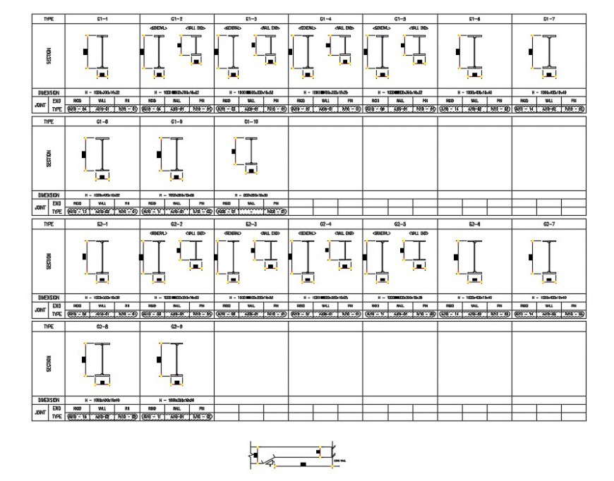steel frame detail autocad file