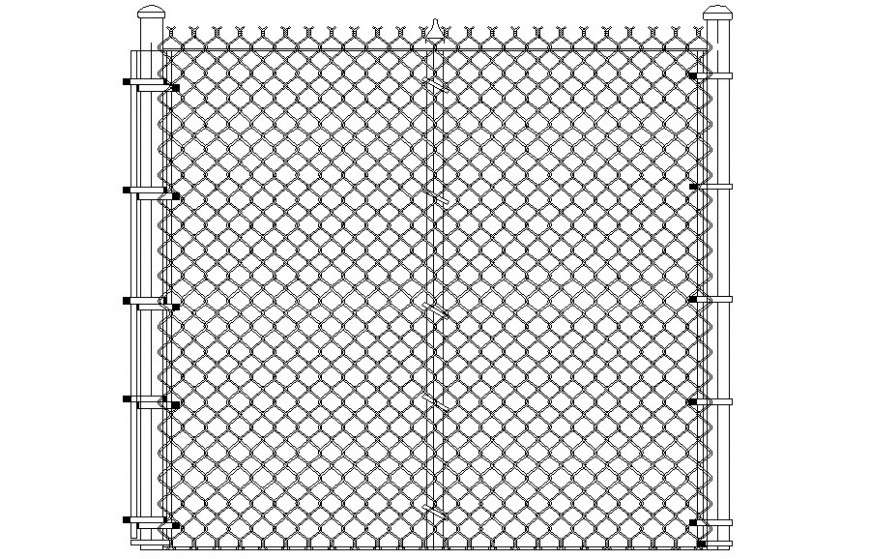 Steel grill detail elevation 2d drawing in autocad