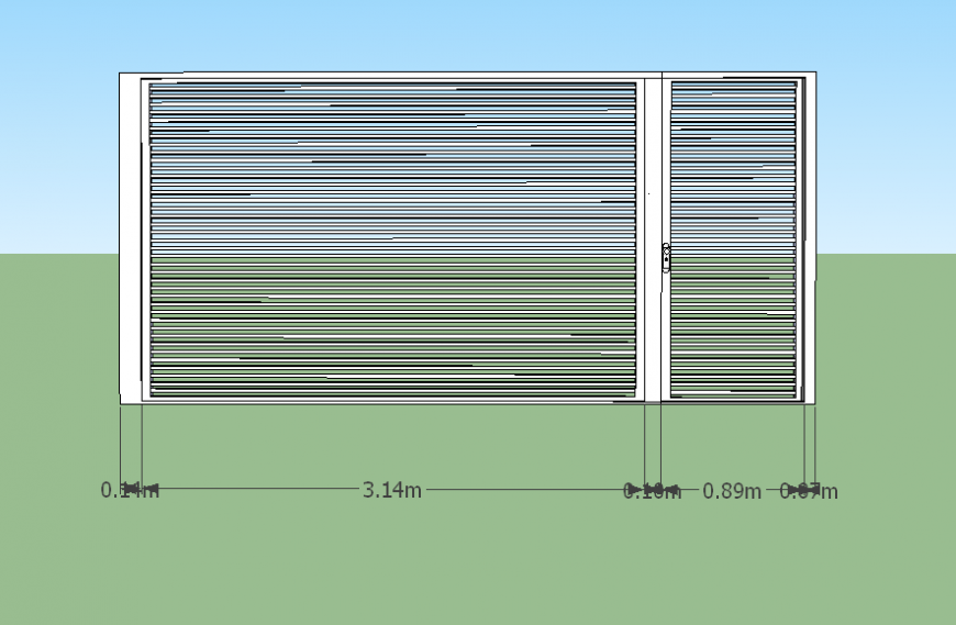 Steel grill detail elevation 3d model Sketch-up file