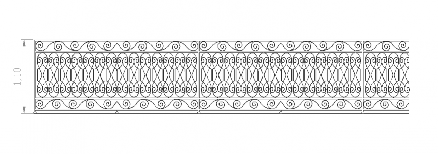 Steel handrail detail 2d view elevation CAD blocks layout file