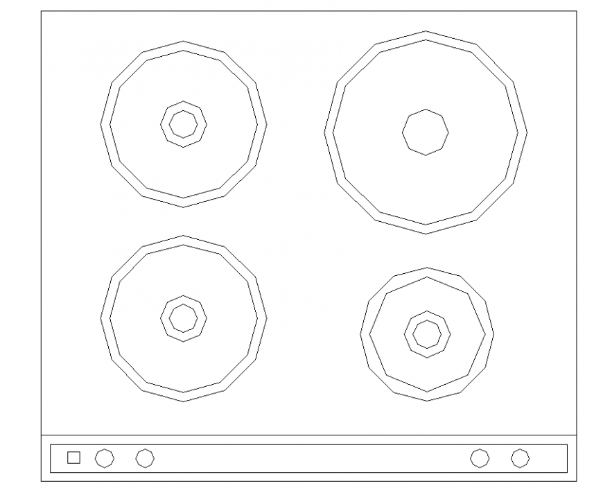 Stove plan with detail dwg file.
