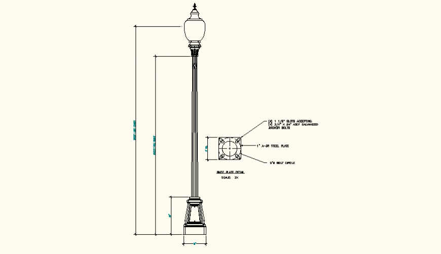 Streetlight detail elevation layout file