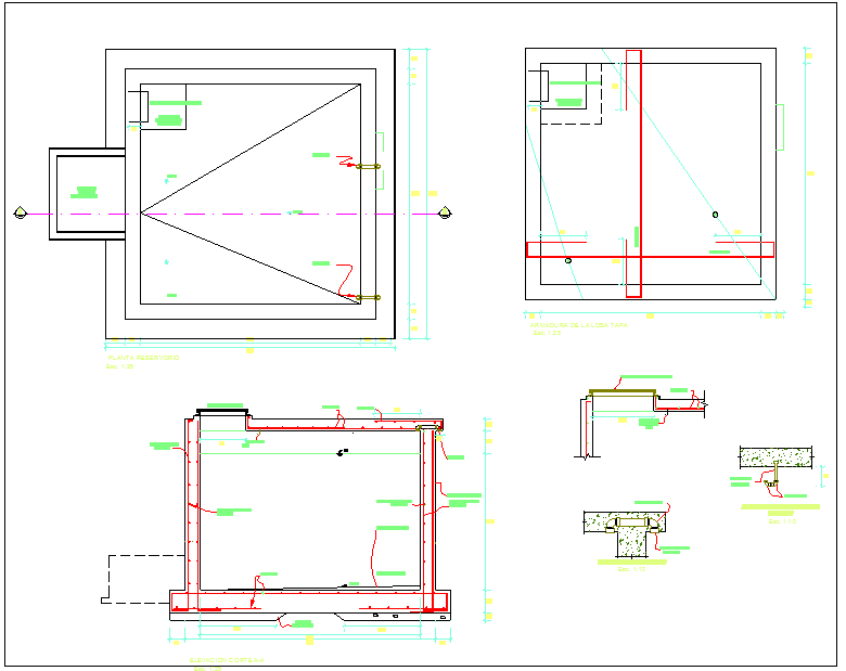 structural drawing of reservoir plant