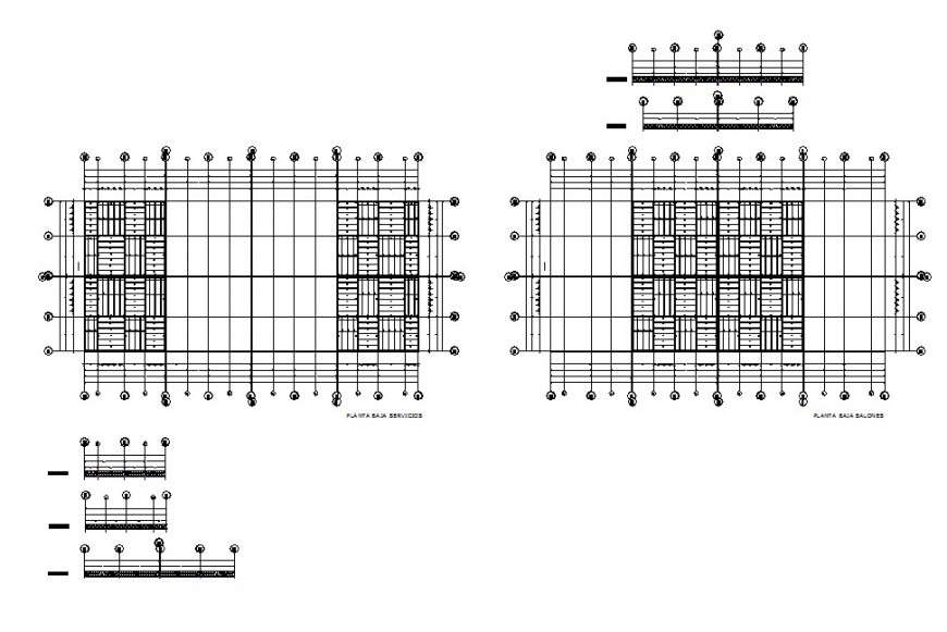 Structural Block 2D CAD Layout for Construction Work