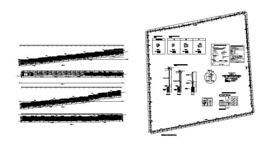 Structural block of RCC units layout autocad file
