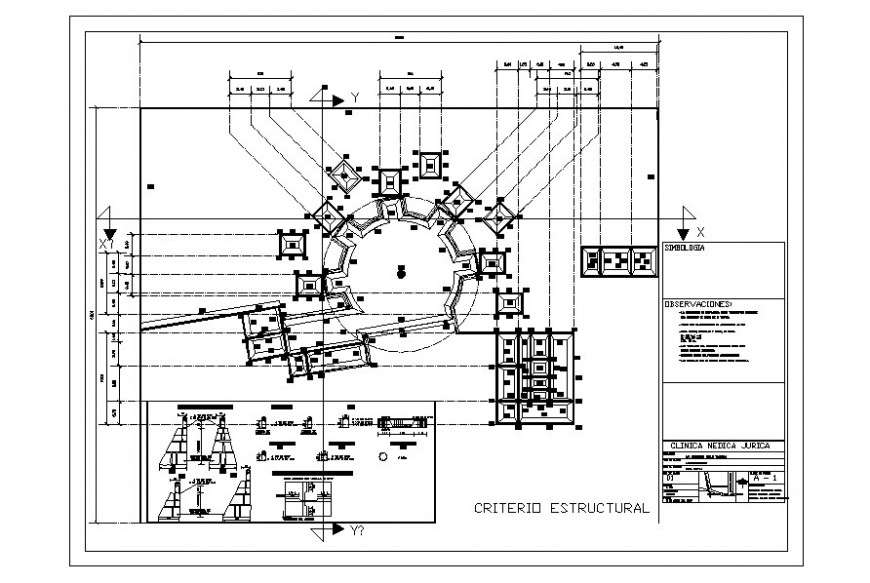 Structural plan of Foundation Auto cad file