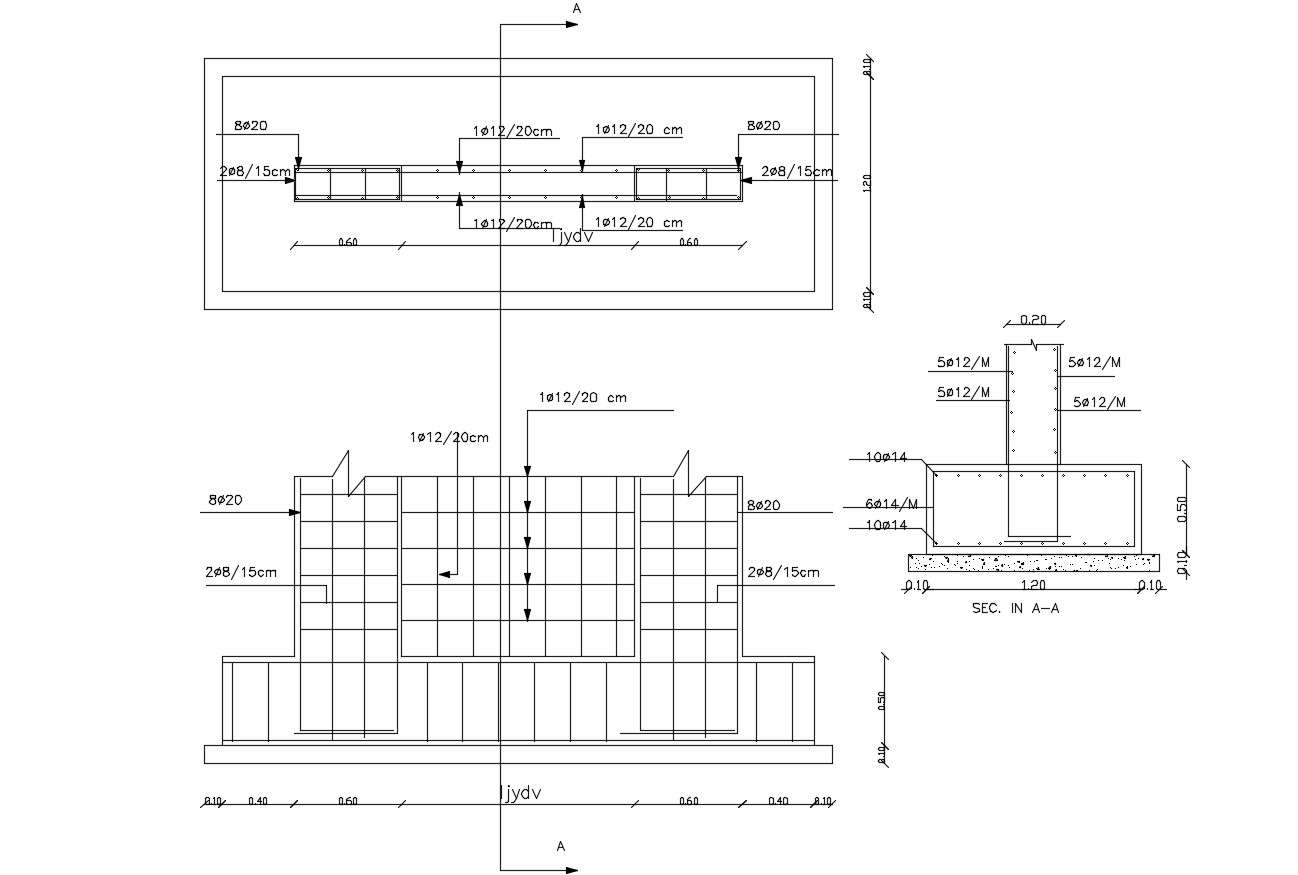 structure column foundation with reinforcement design 