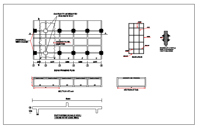 structure detail  of a  beam dwg ffile