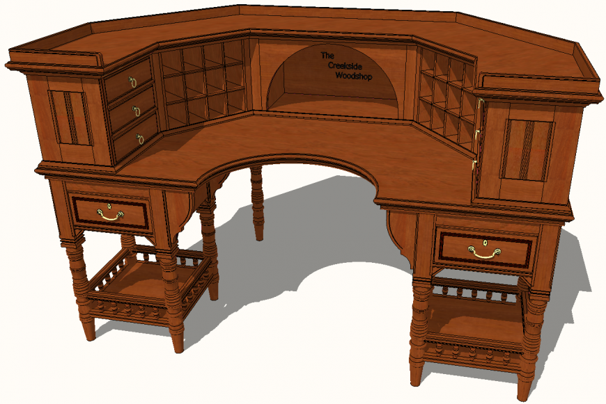 Study table plan detail dwg file.