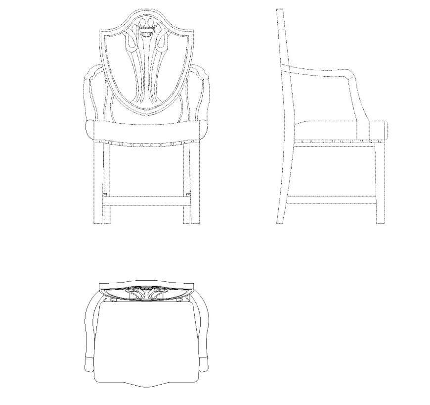Stylish armchairs cad block dwg file
