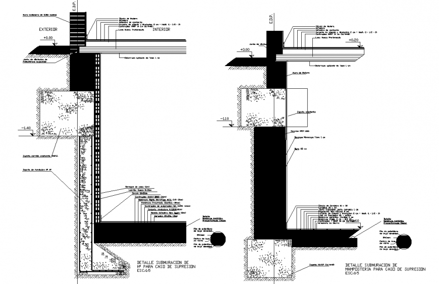 Submuration of concrete , structure drawing in dwg file.