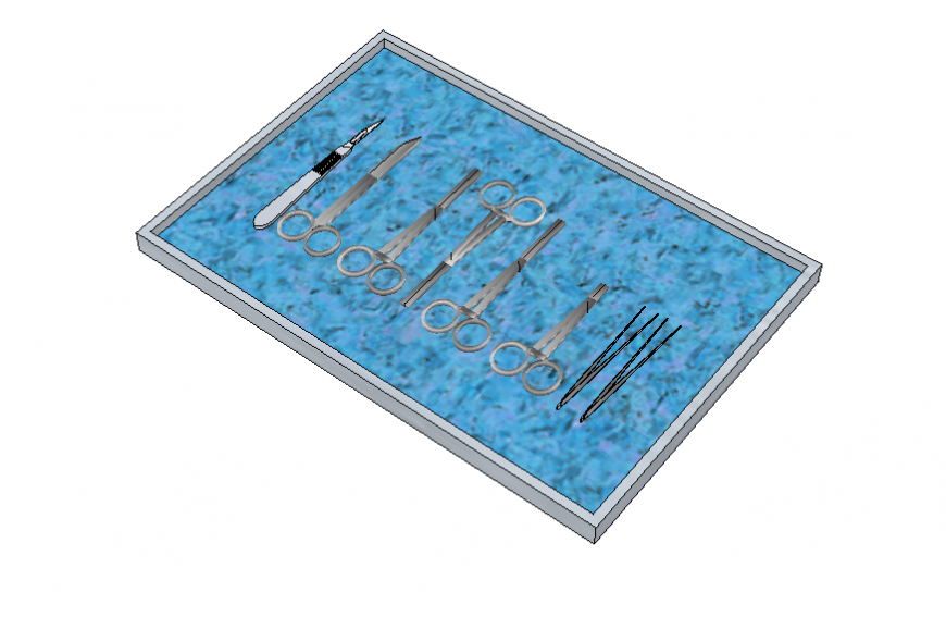 Surgery instruments CAD blocks detail elevation 3d model Sketch up file