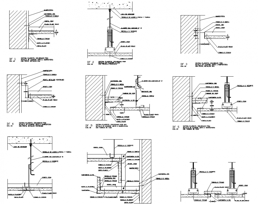 Suspended ceiling place section autocad file