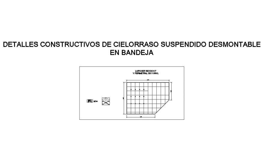 Suspended ceiling removable tray plan autocad file