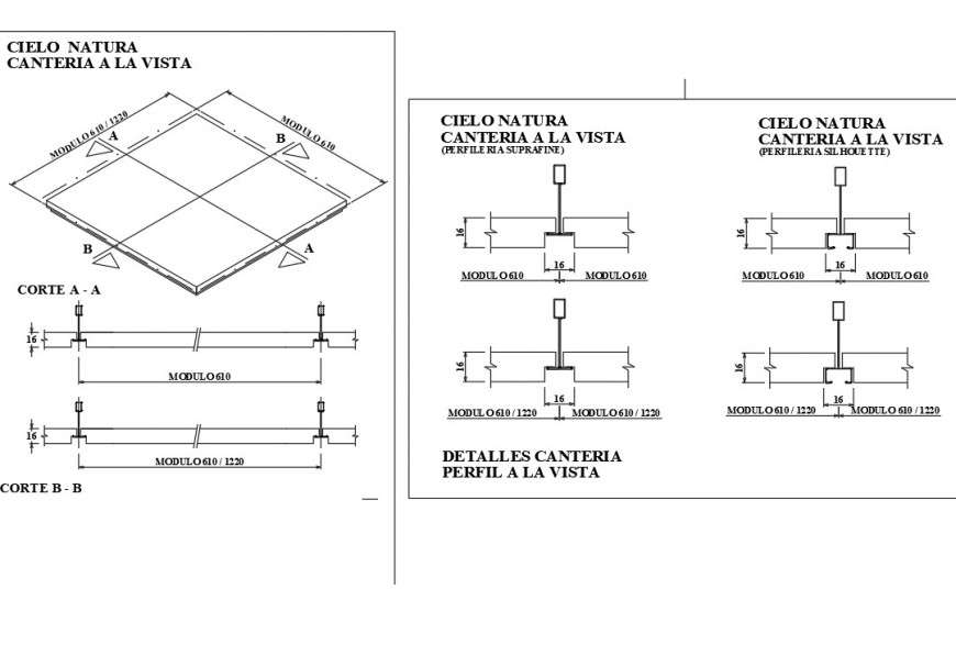 Suspended ceilings plan autocad file