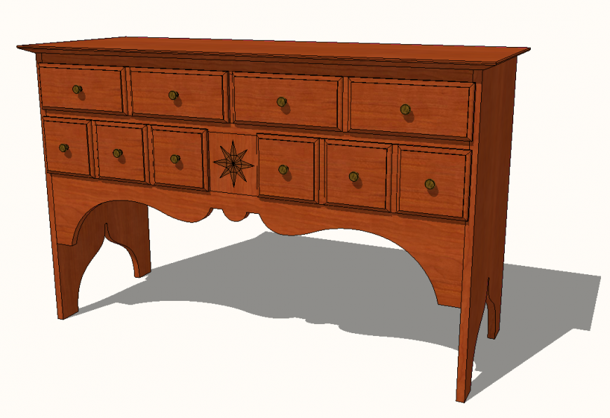 Table detail elevation 3d model sketch-up file