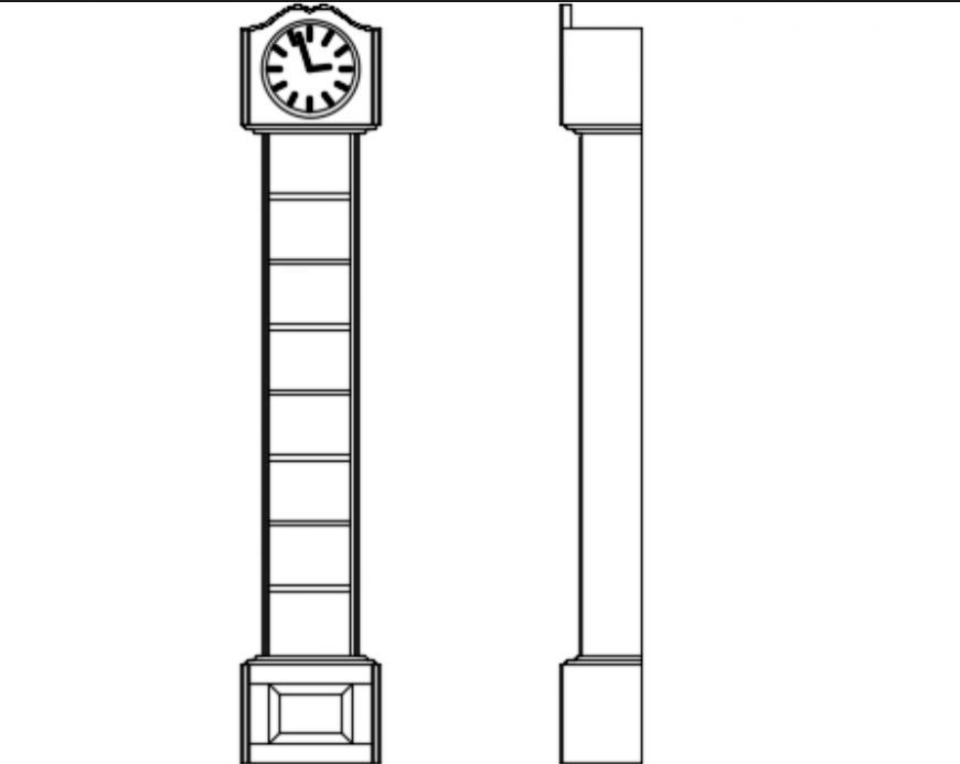 Tall clock front view