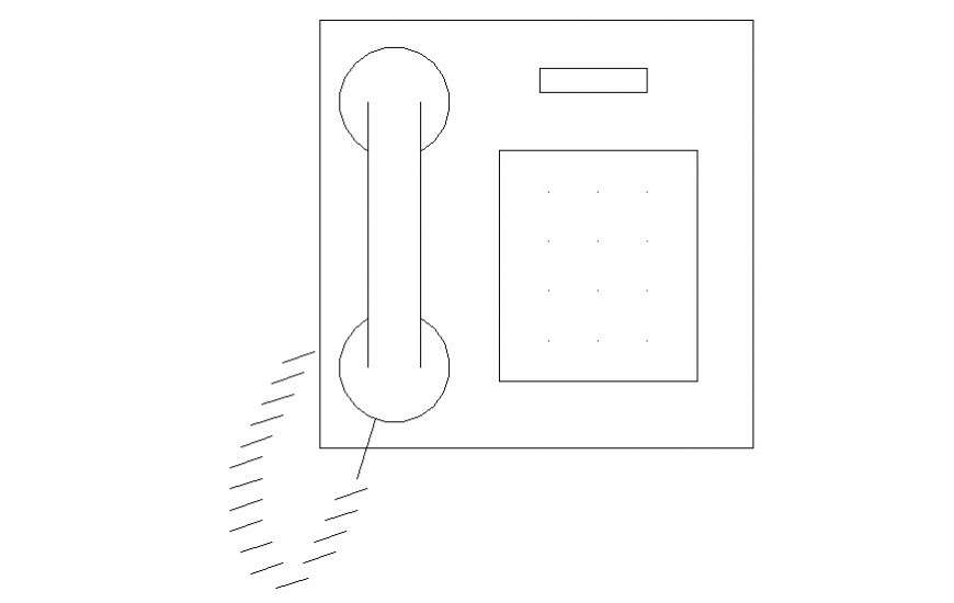 Telephone blocks detail elevation drawing in dwg format