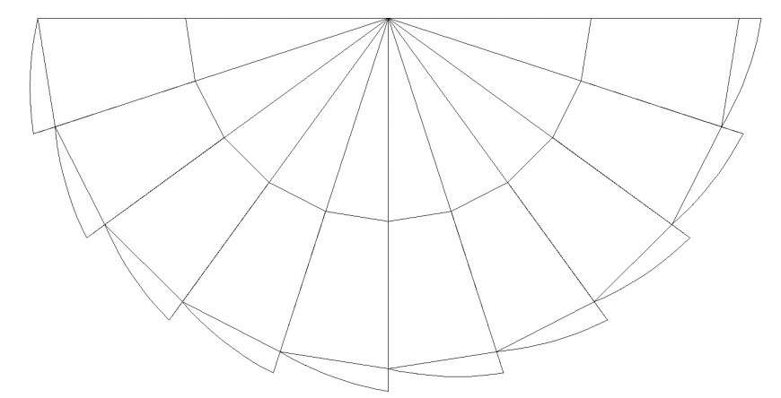 Tensile structure plan drawing in dwg file.