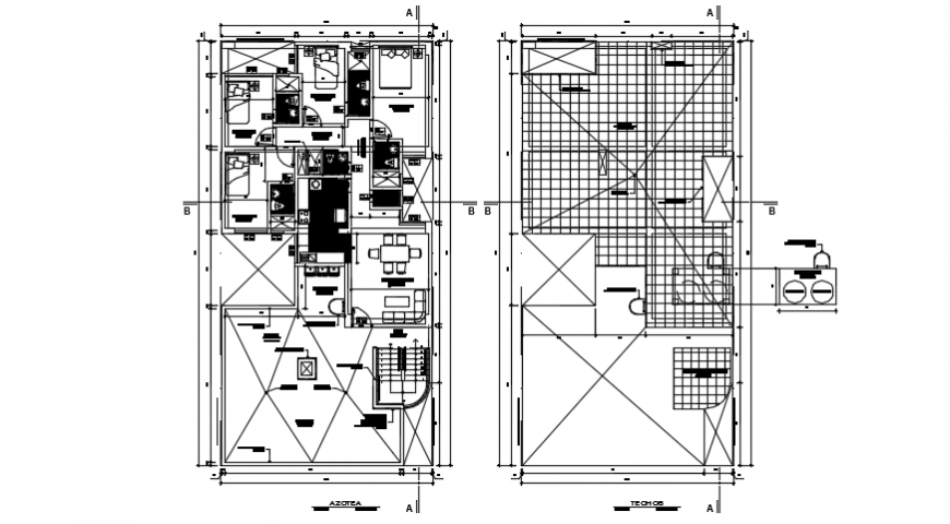 Terrace layout and architectural plan detail