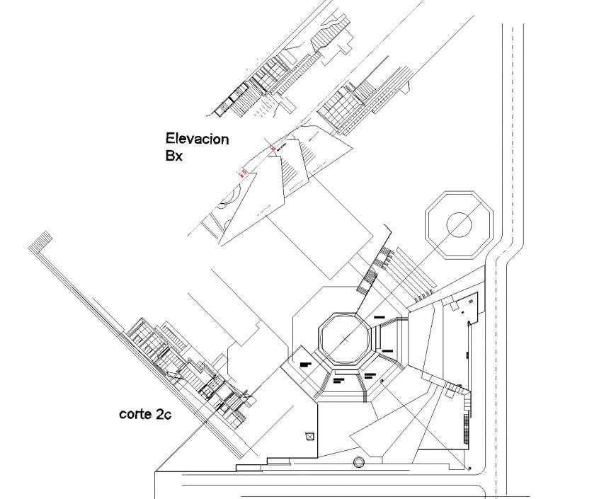 Terrace plan and elevation dwg file