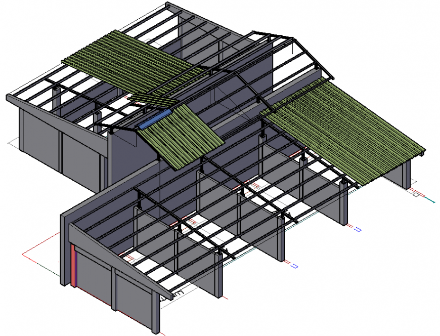 The 3D basic structural plan detail dwg file.