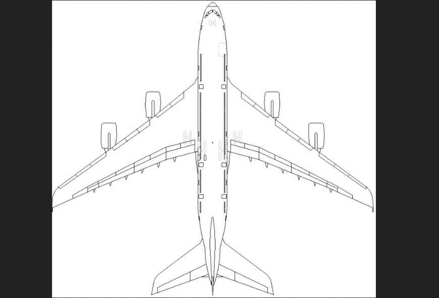 The air-plane plan detailing  dwg file.