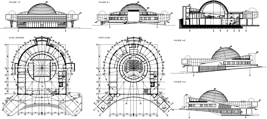 The architectural plan detail dwg file.
