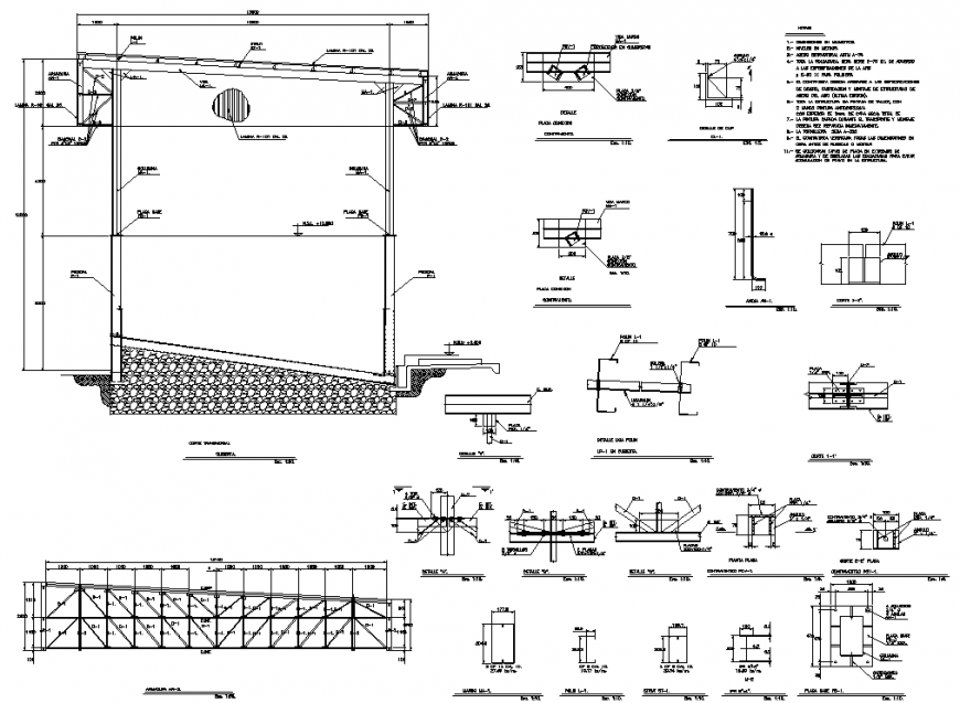 The base structural plan with detail dwg file.