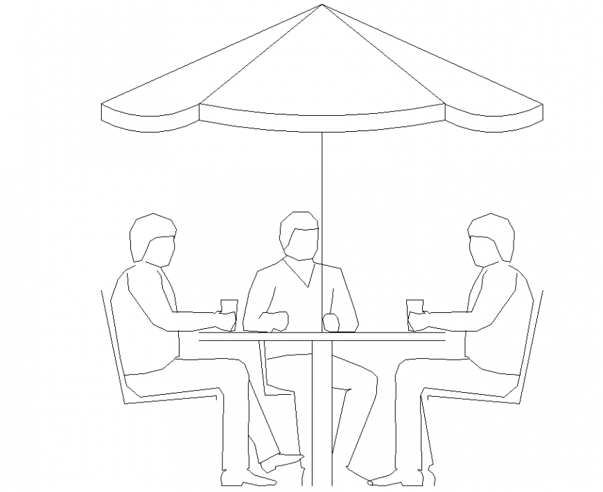 The café furniture plan detail dwg file.