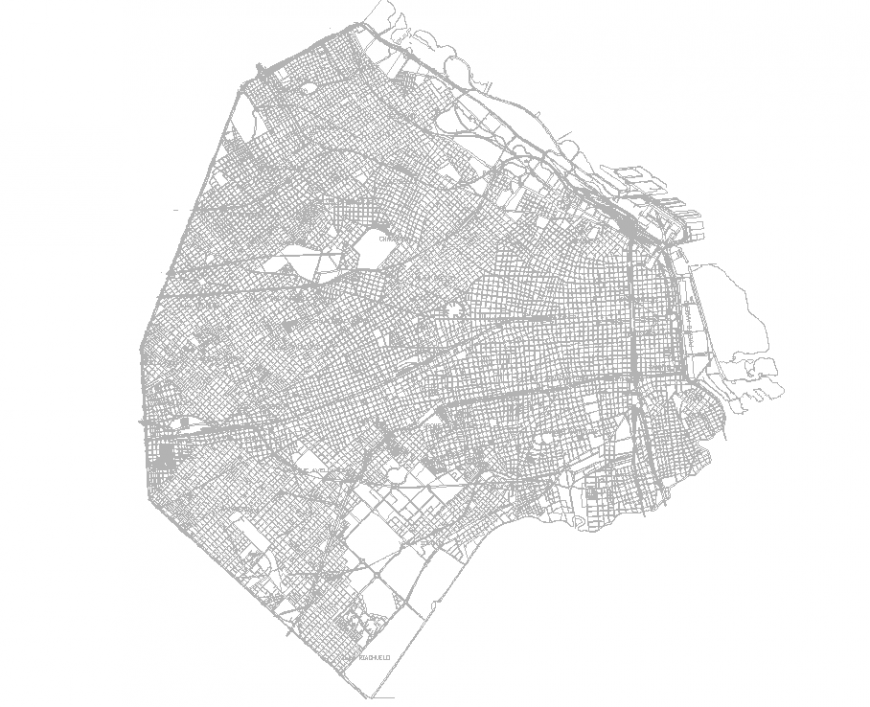 The detailing of a town plan,