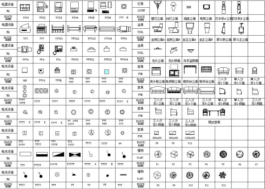 The furniture detailing plan dwg file.
