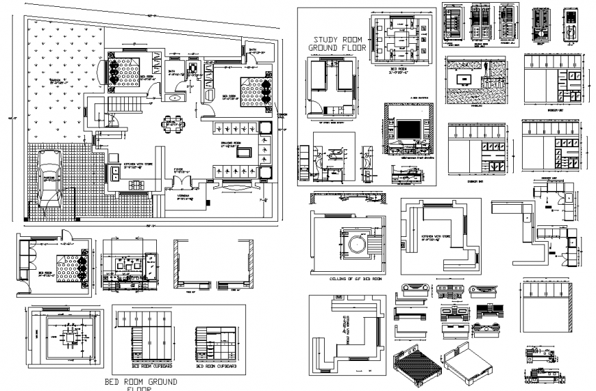 The house plan detailing of dwg file.