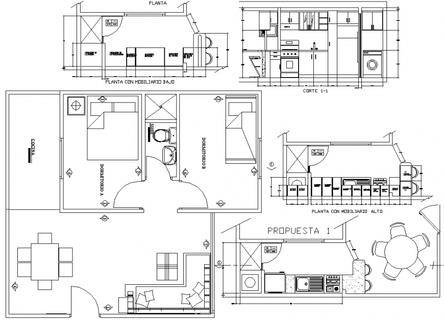 The house plan detail of dwg file.
