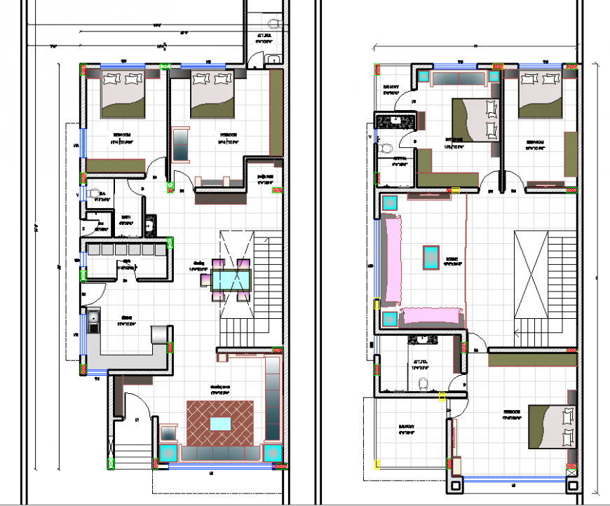 The house plan furnish detailing of a dwg file.