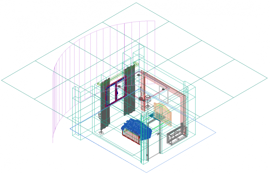 The house plan with a detailing  dwg file.