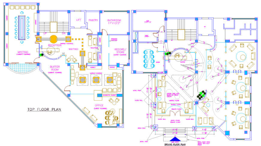 The house plan with furnished detail dwg file.