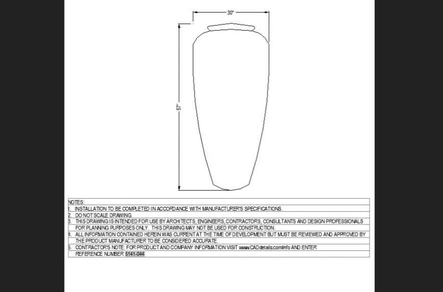 The long pot with a geometrical plan with detailed dwg file.