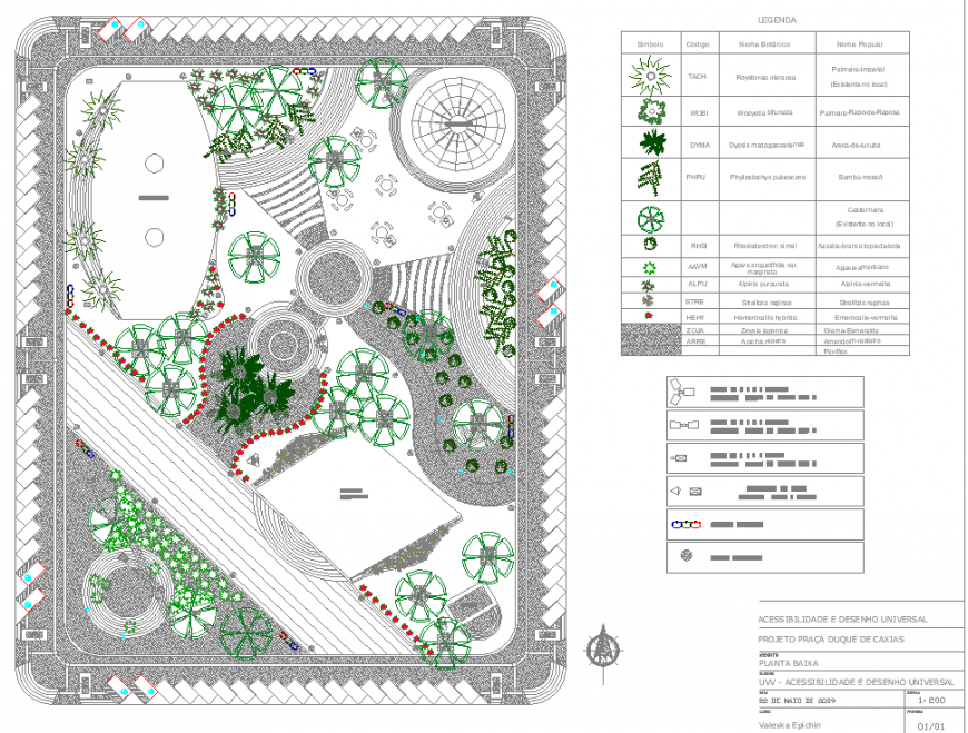 The park plan with detail dwg file.