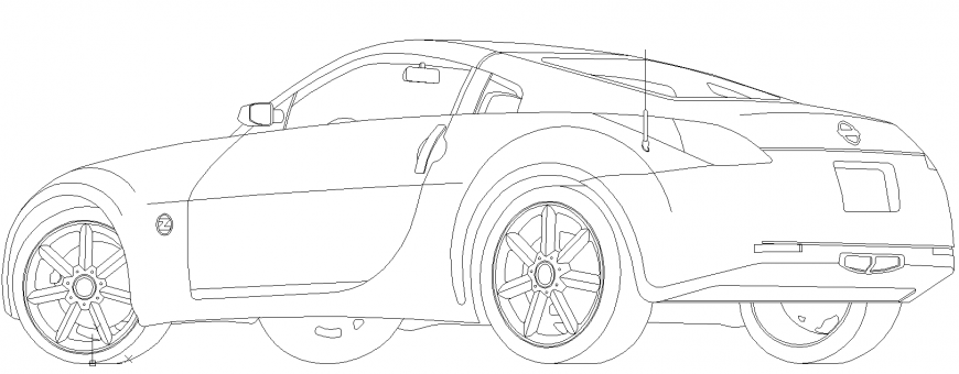 The plan of a car with detailing  dwg file.