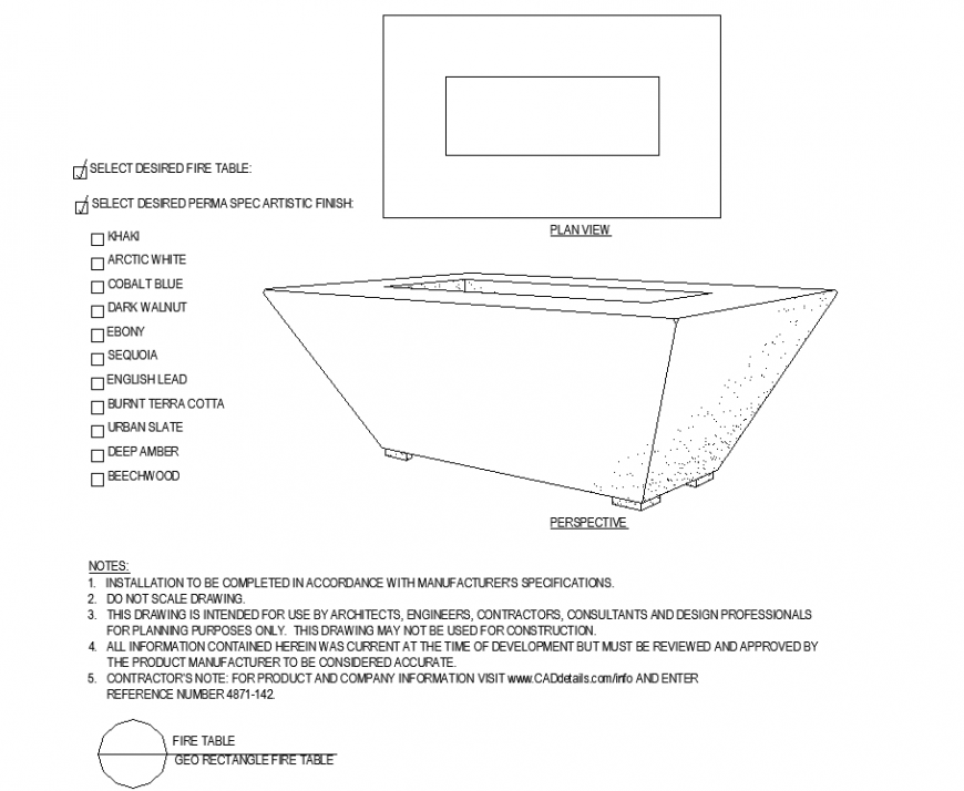 The pot with tub shaped plan with detail dwg file.