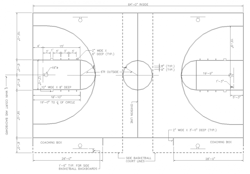 The sport plan detailed dwg file.