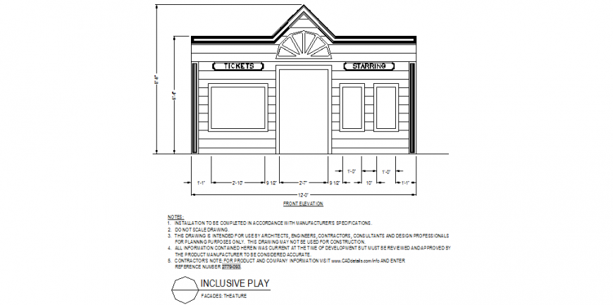 Theater detail elevation autocad file
