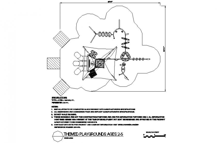 Themed playground design dwg file