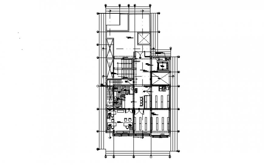 Third floor hospital plan in auto cad software